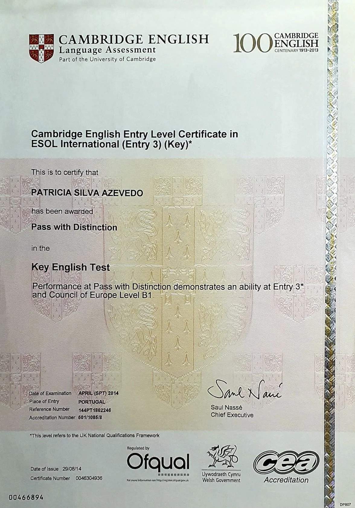 Certification Certification