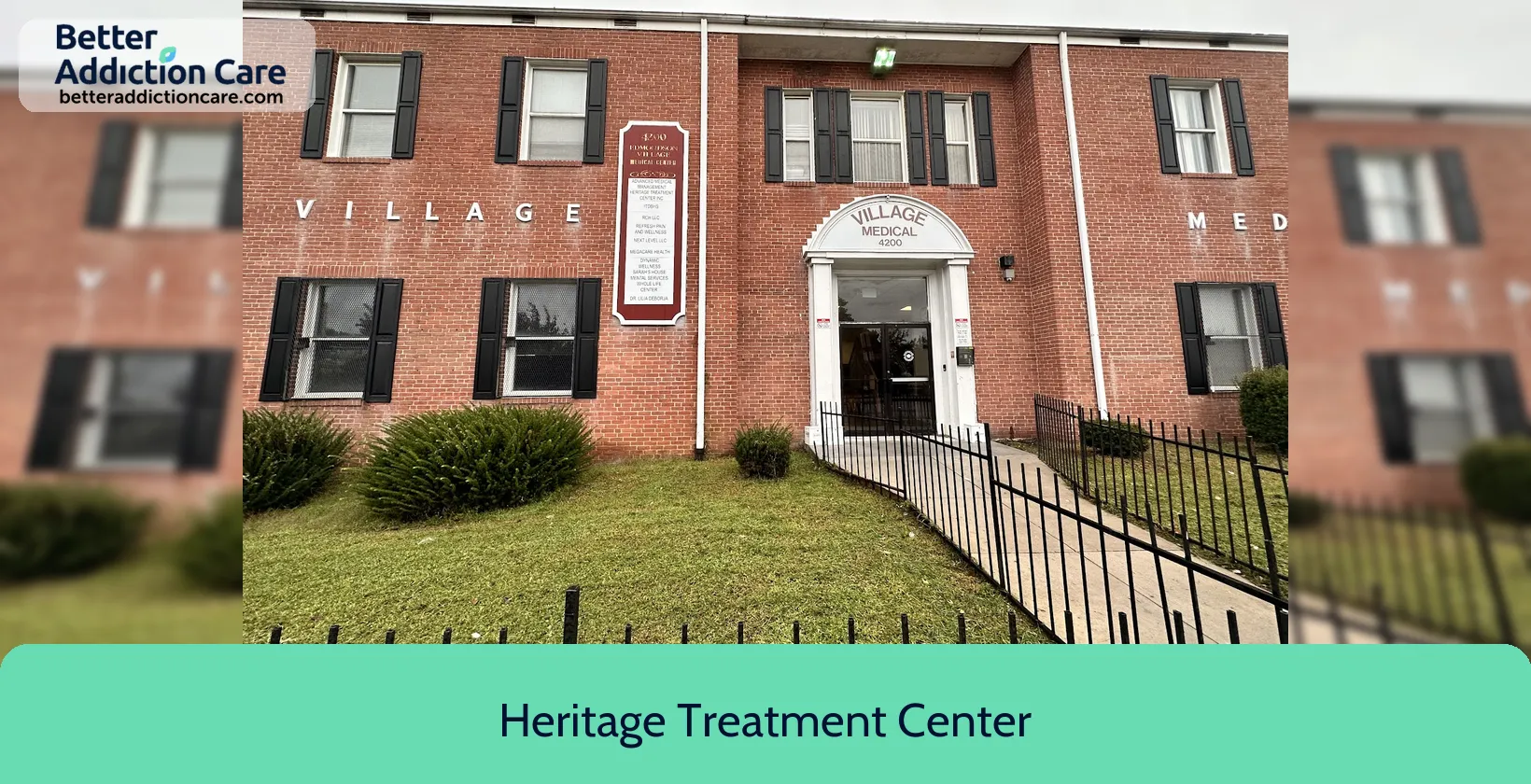 Heritage Treatment Center 4200 Edmondson Avenue 1 Heritage Treatment Center 4200 Edmondson Avenue 1