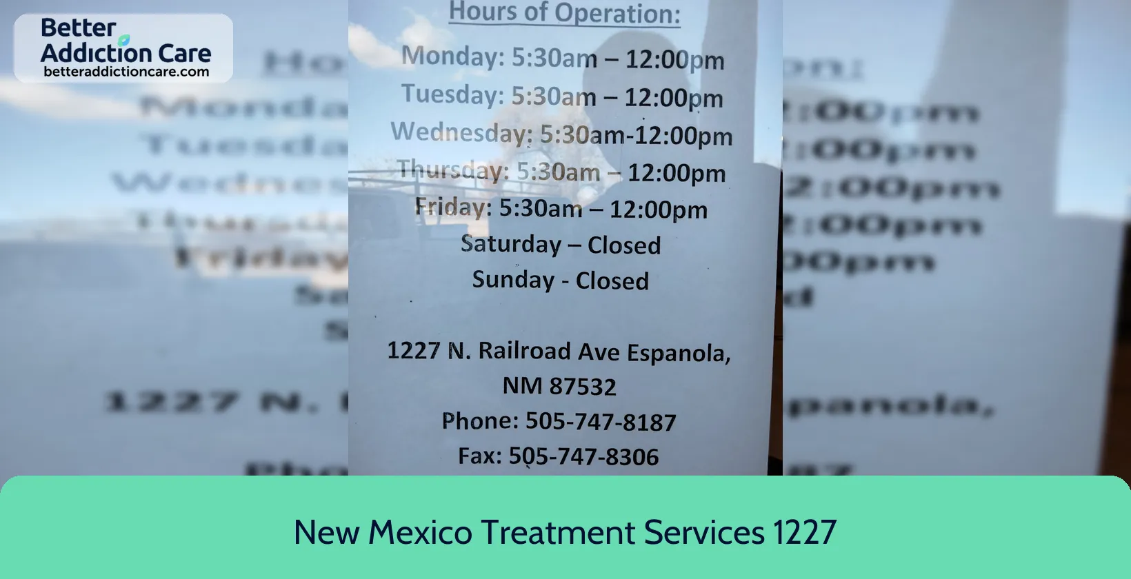New Mexico Treatment 1227 North Railroad 1 New Mexico Treatment 1227 North Railroad 1