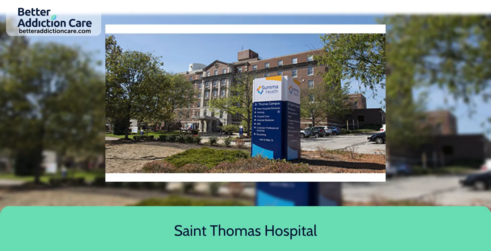 Saint Thomas Hospital 444 North Main 1 Saint Thomas Hospital 444 North Main 1