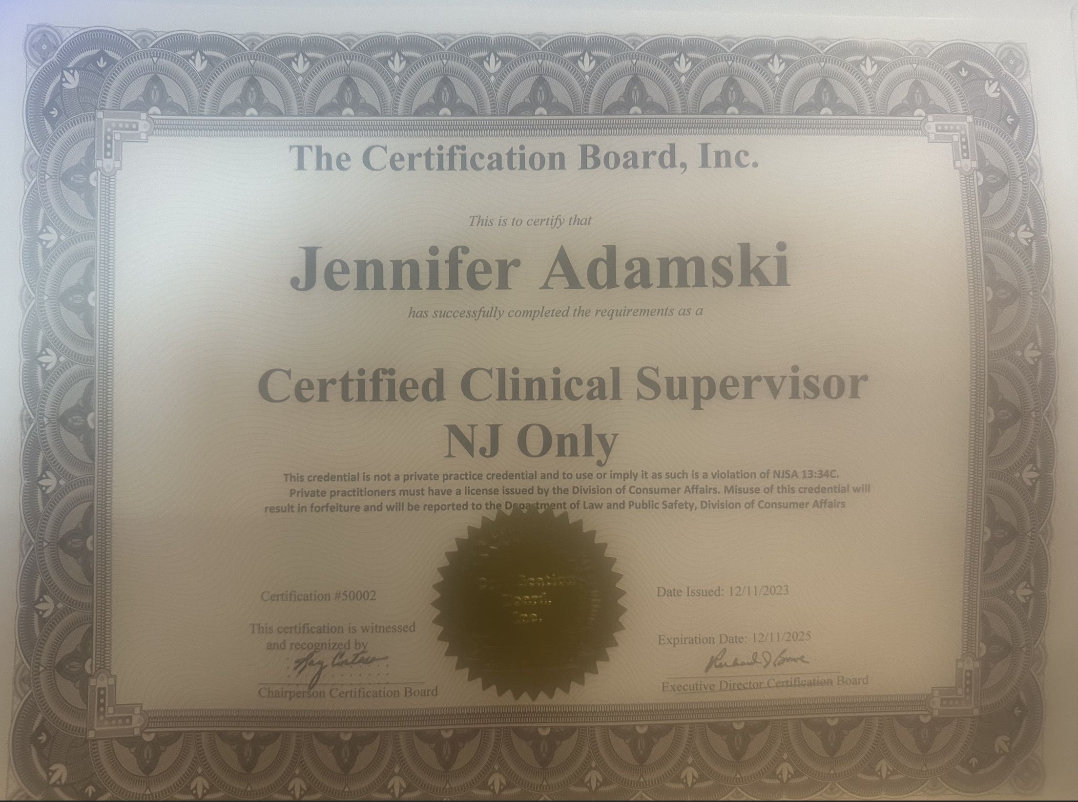 Certification Certification
